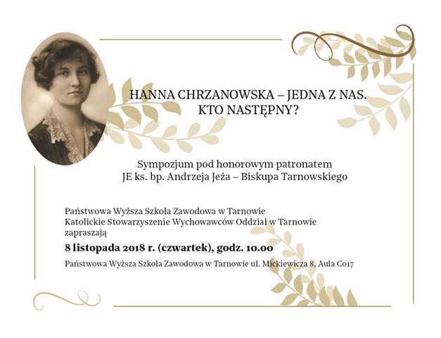"Hanna Chrzanowska - jedna z nas. Kto następny?"